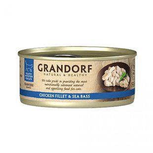 Grandorf Вологий holistic корм для котів Grandorf CHICKEN FILLET & SEA BASS куряча грудка з сибасом, 70 г GDCW0207 фото