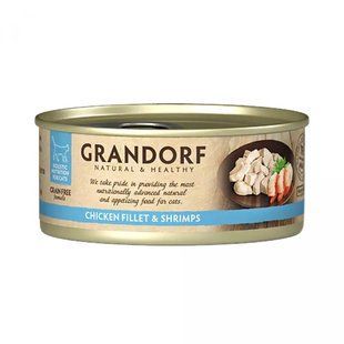 Grandorf Вологий holistic корм для котів Grandorf CHICKEN FILLET & SHRIMPS куряча грудка з креветками, 70 г GDCW0607 фото