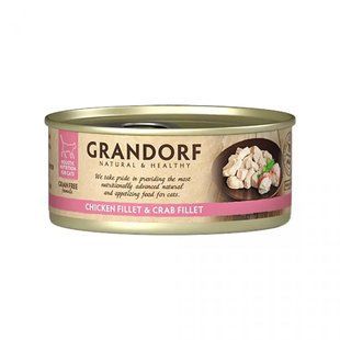 Grandorf Вологий holistic корм для котів Grandorf CHICKEN FILLET & CRAB FILLET куряча грудка з м'ясом краба, 70 г GDCW0507 фото