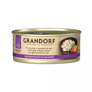 Grandorf Влажный holistic корм для кошек Grandorf CHICKEN FILLET & SALMON куриная грудка с лососем, 70 г GDCW0407 фото