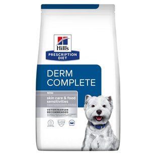Hill&rsquo;s PRESCRIPTION DIET Derm Complete Mini Сухий корм для собак малих порід при харчовій алергії та атопічному дерматиті, з рисом і яйцем, 1 кг 606429 фото