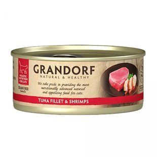 Grandorf Вологий holistic корм для котів Grandorf TUNA FILLET & SHRIMPS філе тунця з креветками, 70 г GDCW0907 фото