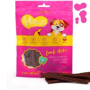 Лакомые палочки для собак по уходу за зубами и деснами Mavsy LAMB sticks с ягненком, 100 г LSS04 фото