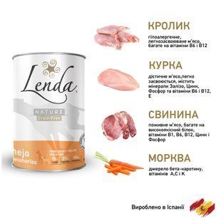 Влажный корм для собак Lenda RABBIT & CARROTS с кроликом и морковью, 400 г L1038 фото