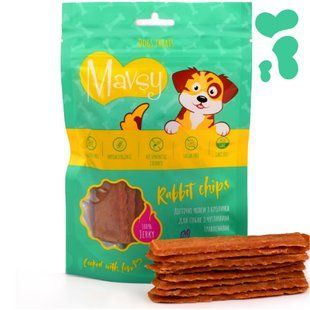 Лакомство диетическое для собак с чувствительным пищеварением Mavsy RABBIT chips из мяса кролика, 100 г LSR02 фото