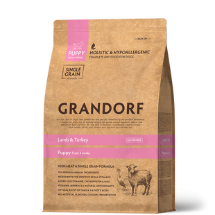 Grandorf LAMB & TURKEY PUPPY Сухий корм для цуценят від 3 тижнів, ягня з індичкою, 1 кг 91101 фото