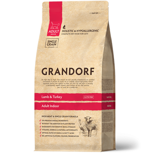 GD Cat Indoor Lamb & Turkey 2 кг/ Грандорф ягненок и индейка для взрослых кошек 2 кг 83102 фото
