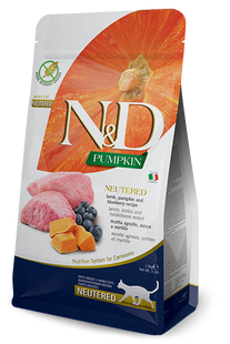 Farmina N&D Pumpkin Grain Free Cat Adult Neutered Lamb & Blueberry, 300 г 180820 фото