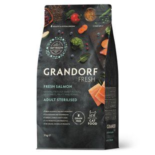 Grandorf FRESH SALMON & SWEET POTATO ADULT CAT STERILISED - Сухой корм для стерилизованных кошек лосось с бататом, 2 кг 82802 фото