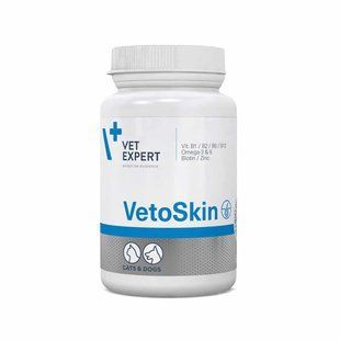 Vet Expert VetoSkin Нутрицевтична добавка для підтримання здоров&rsquo;я шкіри та якості шерсті у котів і собак 58259 фото
