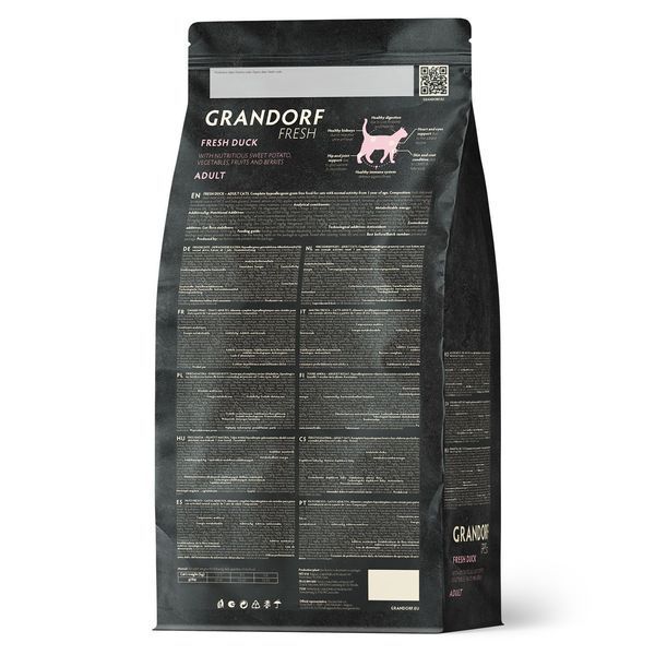 Grandorf FRESH DUCK & SWEET POTATO ADULT CAT - Сухий корм для дорослих котів качка з бататом, 2 кг 83902 фото