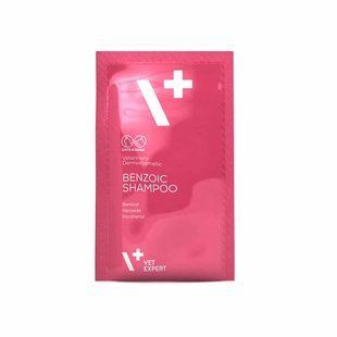 Vet Expert Benzoic Shampoo Антибактериальный противогрибковый шампунь для кошек и собак с жирной кожей, саше 20х15мл 200357 фото