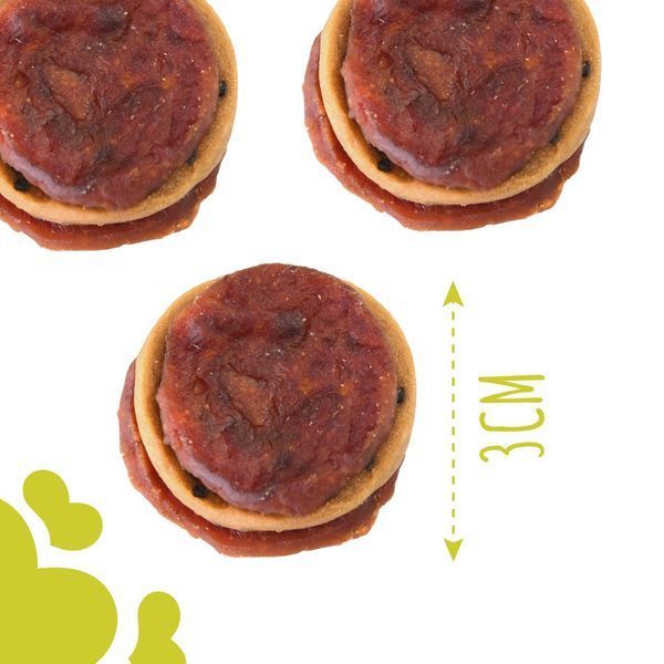 Ласощі для собак від 3-х місяців Mavsy Refined jerky TURKEY AND DUCK STEAK WITH KIWI SAUCE біфштекс з індички та качки під ківі соусом, 100 г LSRM03 фото