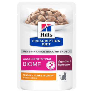 Hill&rsquo;s PRESCRIPTION DIET Gastrointestinal Biome Вологий корм для котів при захворюваннях шлунково-кишкового тракту, з куркою, пауч, 85 г 607295 фото