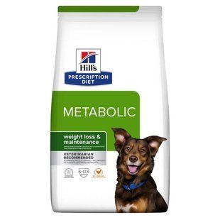 Hill&rsquo;s PRESCRIPTION DIET Metabolic Сухий корм для собак для контролю та зниження ваги, з куркою, 1,5 кг 605945 фото
