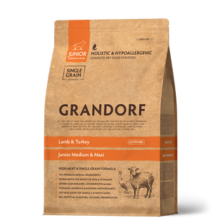 Grandorf LAMB & TURKEY JUNIOR Сухий корм ягня та індичка для юніорів, 1 кг 92101 фото