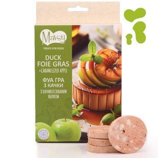 Ласощі для собак від 3-х місяців Mavsy Freeze dried DUCK FOIE GRAS WITH CARAMELIZED APPLE фуа-гра з качки з карамелізованим яблуком, 50 г FDMAVSY02 фото