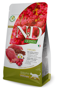 Farmina N&D Quinoa Urinary Duck & Cranberry Adult Cat для взрослых котов для профилактики мочекаменной болезни, с уткой, киноа, клюквой, 300 г 179467 фото