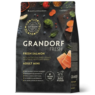 Grandorf FRESH SALMON & SWEET POTATO ADULT DOG MINI - Сухий корм для дорослих собак малих порід з лососем та бататом, 3 кг 93903 фото
