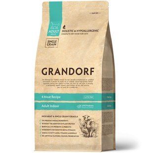 GD Cat Indoor 4 Meat 2 кг/Грандорф 4 вида мяса для взрослых кошек 2 кг 83702 фото