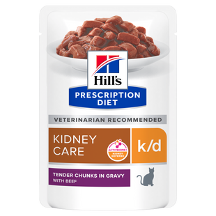 Hill&rsquo;s PRESCRIPTION DIET k/d Вологий корм для котів підтримка функції нирок, з яловичиною, пауч, 85 г 605666 фото