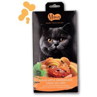 Лакомство кремовое для кошек Mavsy Creamy superfood VEGAN APPLE MARMALADE WITH PLANTAIN SEEDS WITH TRAIL OF CATNIP в виде веганского яблочного мармелада с семенами подорожника со шлейфом кошачьей мяты, 15 г (5 шт) MAVSY11 фото